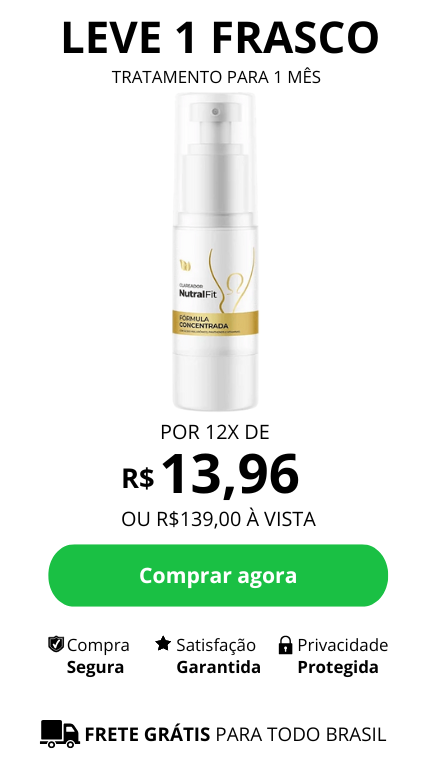 Imagem mostrando um frasco de Clareador NutralFit com valor de R$ 139,00 ou 12x de R$ 13,96 - Pague 2 leve 3