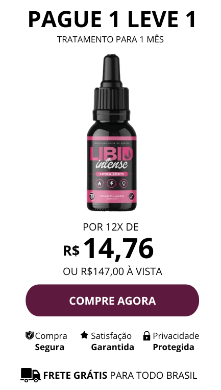 Imagem mostrando um frasco de Libid Intense com valor de R$ 147,00 ou 12x de R$ 14,76 - Pague 1 leve 1